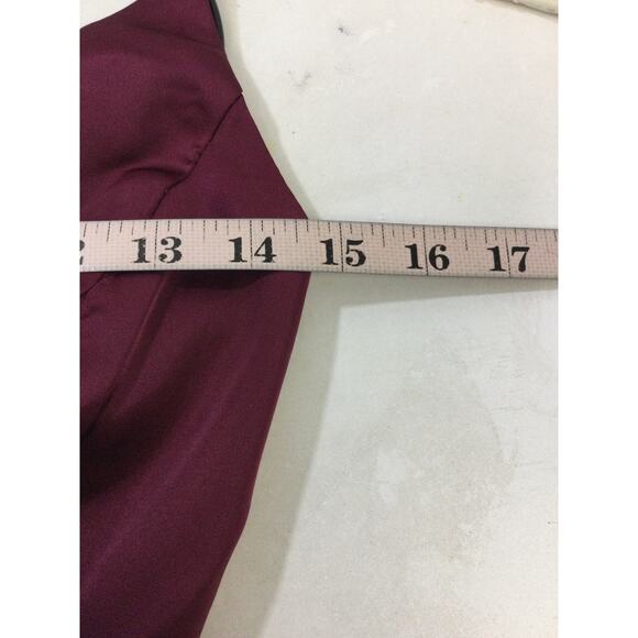 LULU'S XXS Ode To Love Burgundy Satin Maxi Formal Party Bridesmaid Dress NEW B94 - Picture 5 of 8